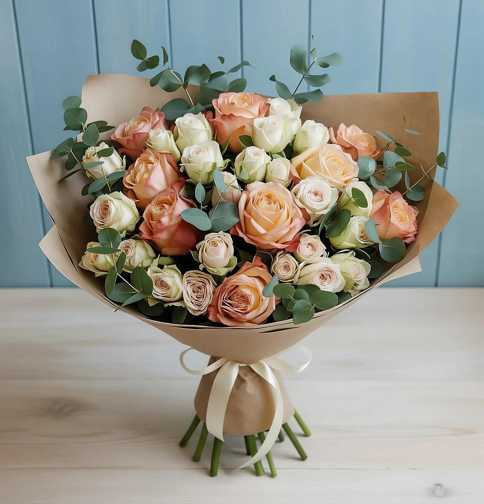 Букет цветов из: Альстромерии и Розы в Дедовичи