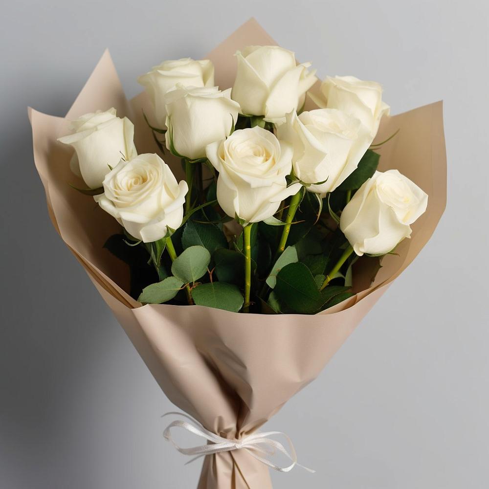 Букет 9 Белых роз Эдлесс Лав в Дедовичи