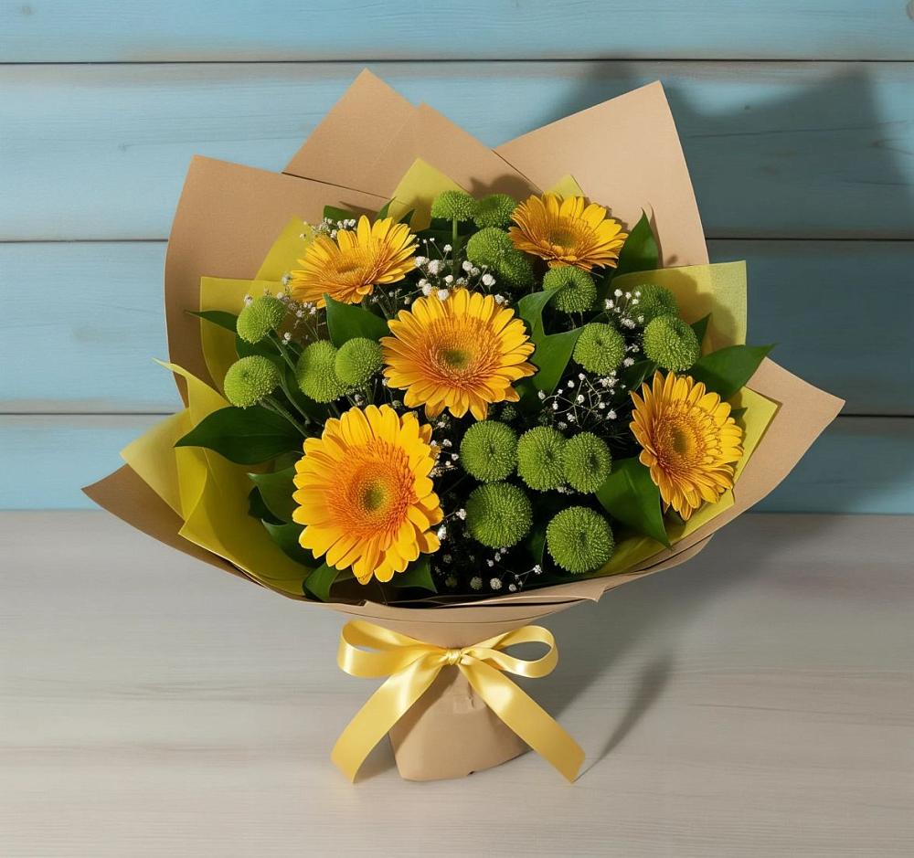 Букет цветов из: Герберы и Хризантемы в Дедовичи