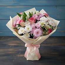 Букет цветов из:  Хризантемы, Альстромерии и Розы в Дедовичи