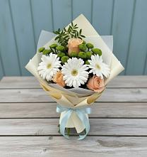 Букет цветов из:  Герберы, Розы и Хризантемы в Дедовичи