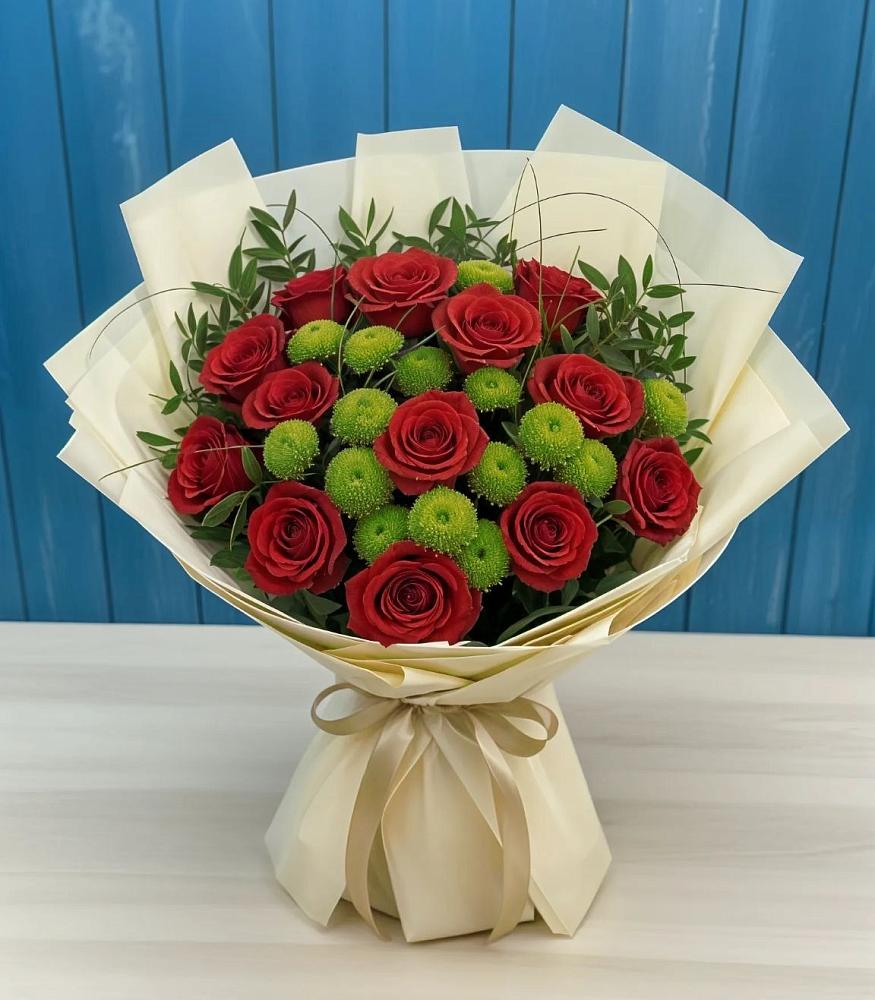 Букет цветов из: Розы и Хризантемы в Дедовичи