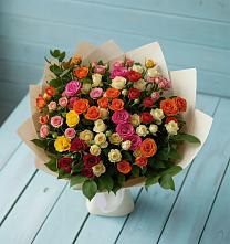 Букет Микс из разноцветных кустовых роз в Дедовичи